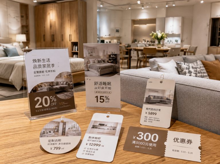 盐城家具门店单页海报与吊牌